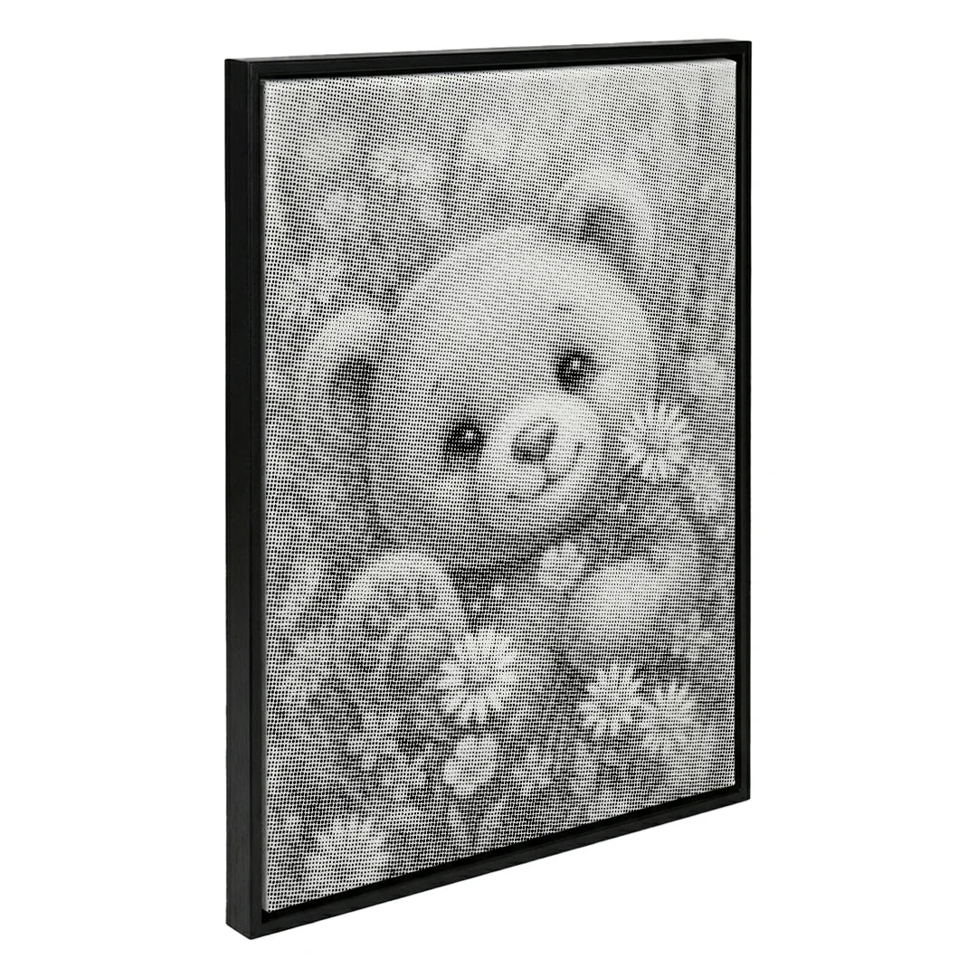 Orso con pittura a punti di fiori