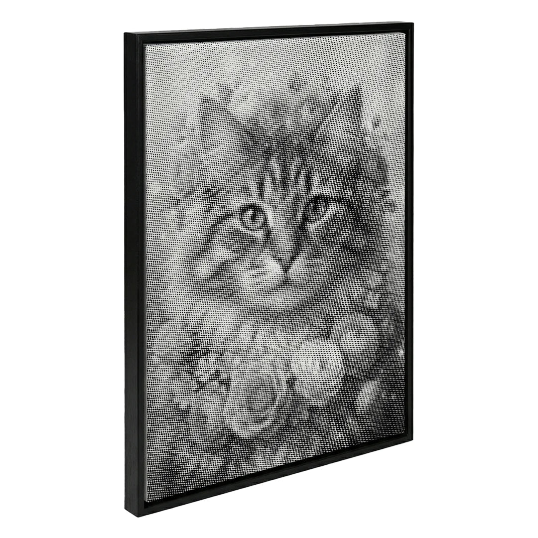 Gatto con pittura a punti di fiori