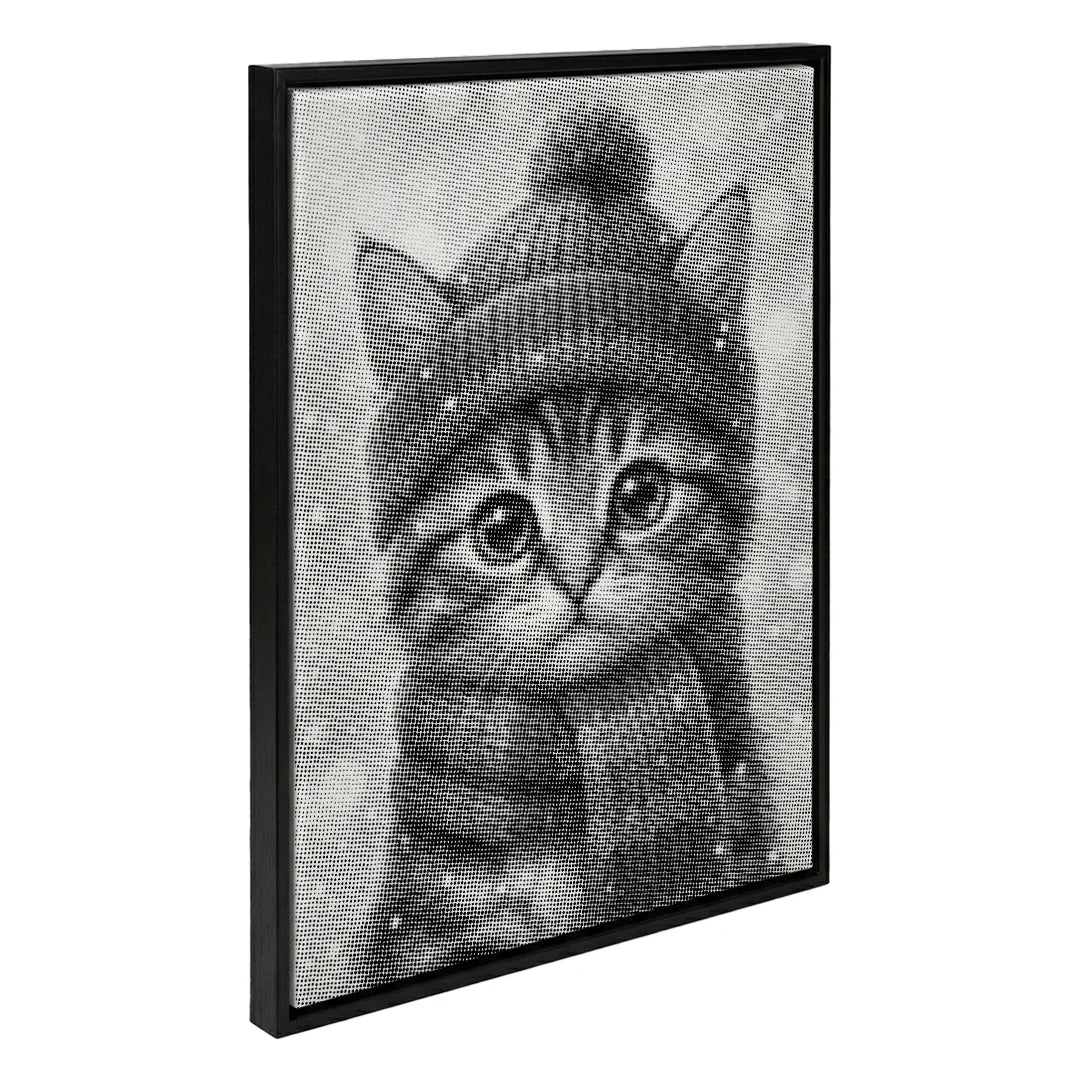 Pittura a punti del gattino invernale