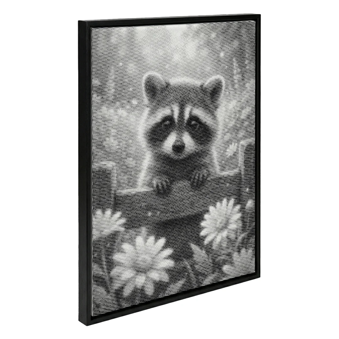 Procione con fiori Dot Painting
