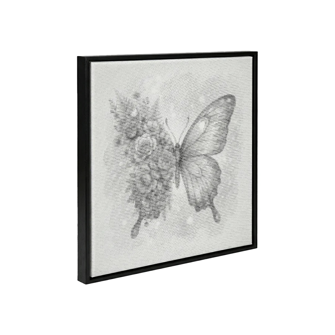 Pittura a pois con farfalle e fiori