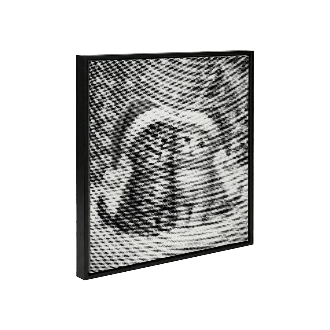 Pittura a pois di gattino di Natale