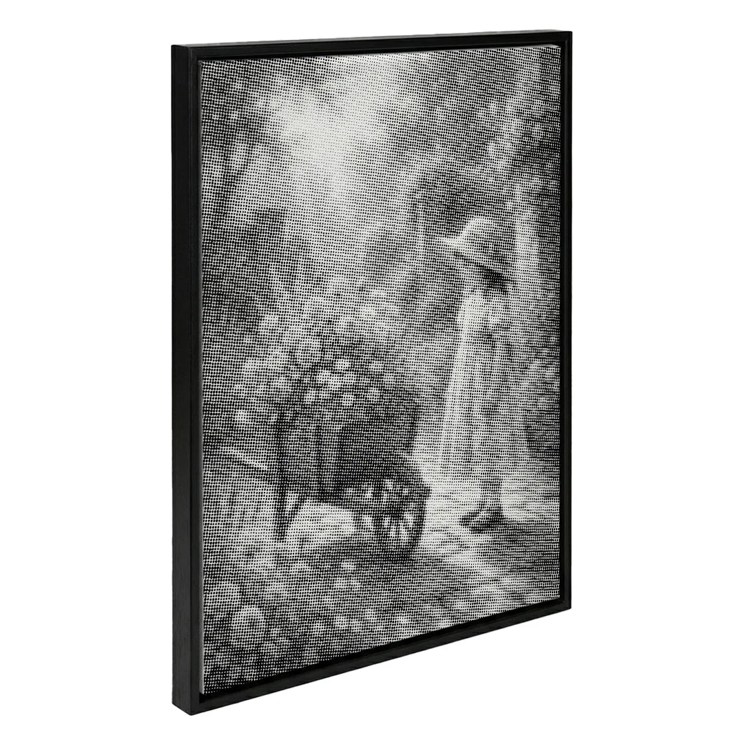 Ragazza con la pittura a punti del carrello dei fiori