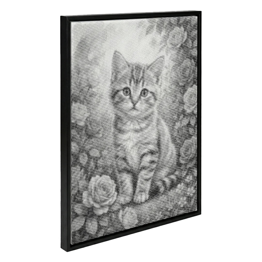 Gatto con pittura a punti di fiori