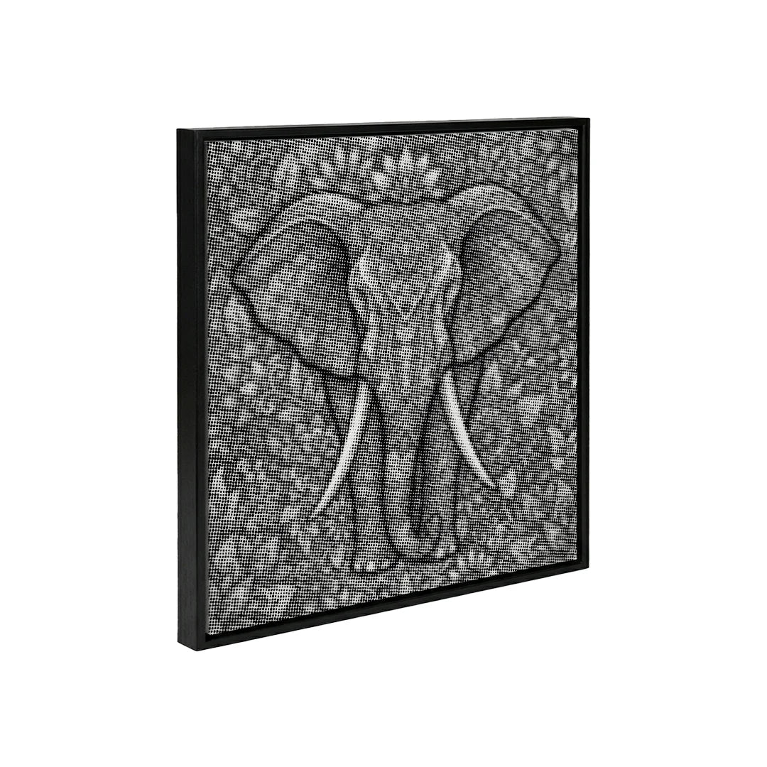 Pittura floreale a pois con elefante