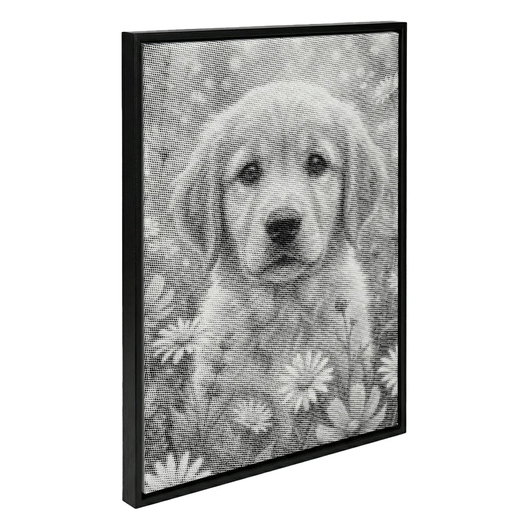 Cucciolo con la pittura a punti di fiori