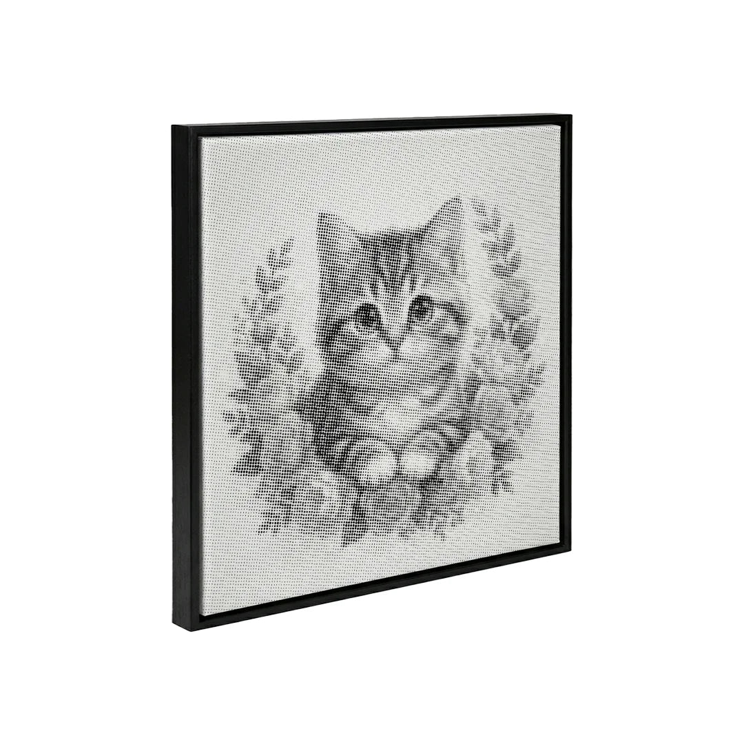 Gatto con fiori 2 punti pittura