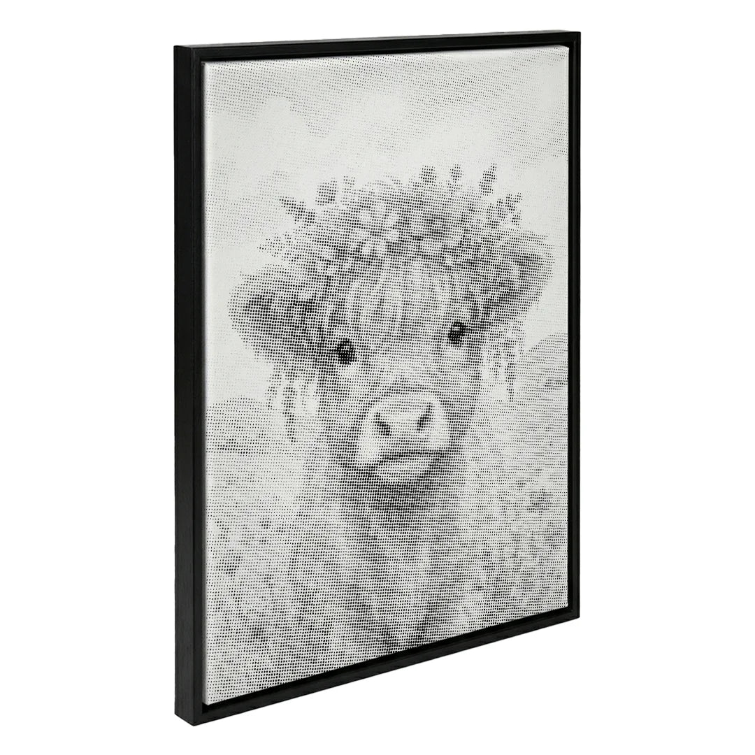Mucca con pittura a punti di fiori
