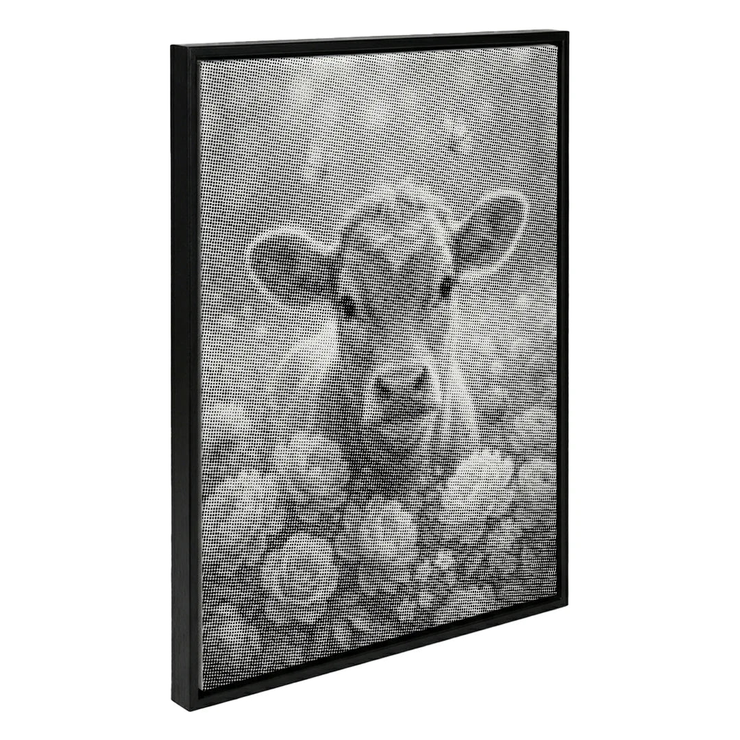 Mucca con pittura a punti di fiori