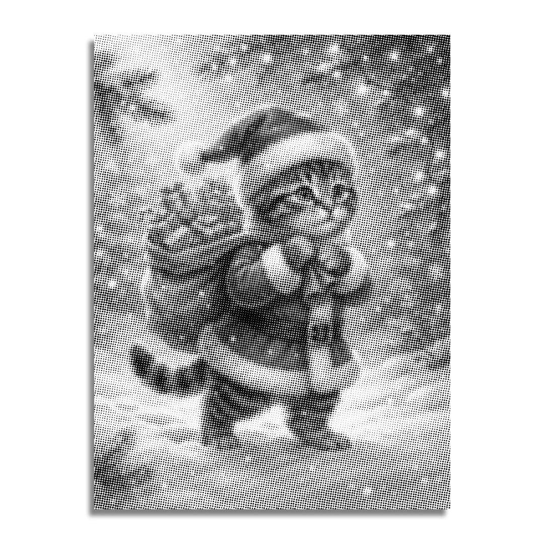 Pittura a pois di gatto di Natale