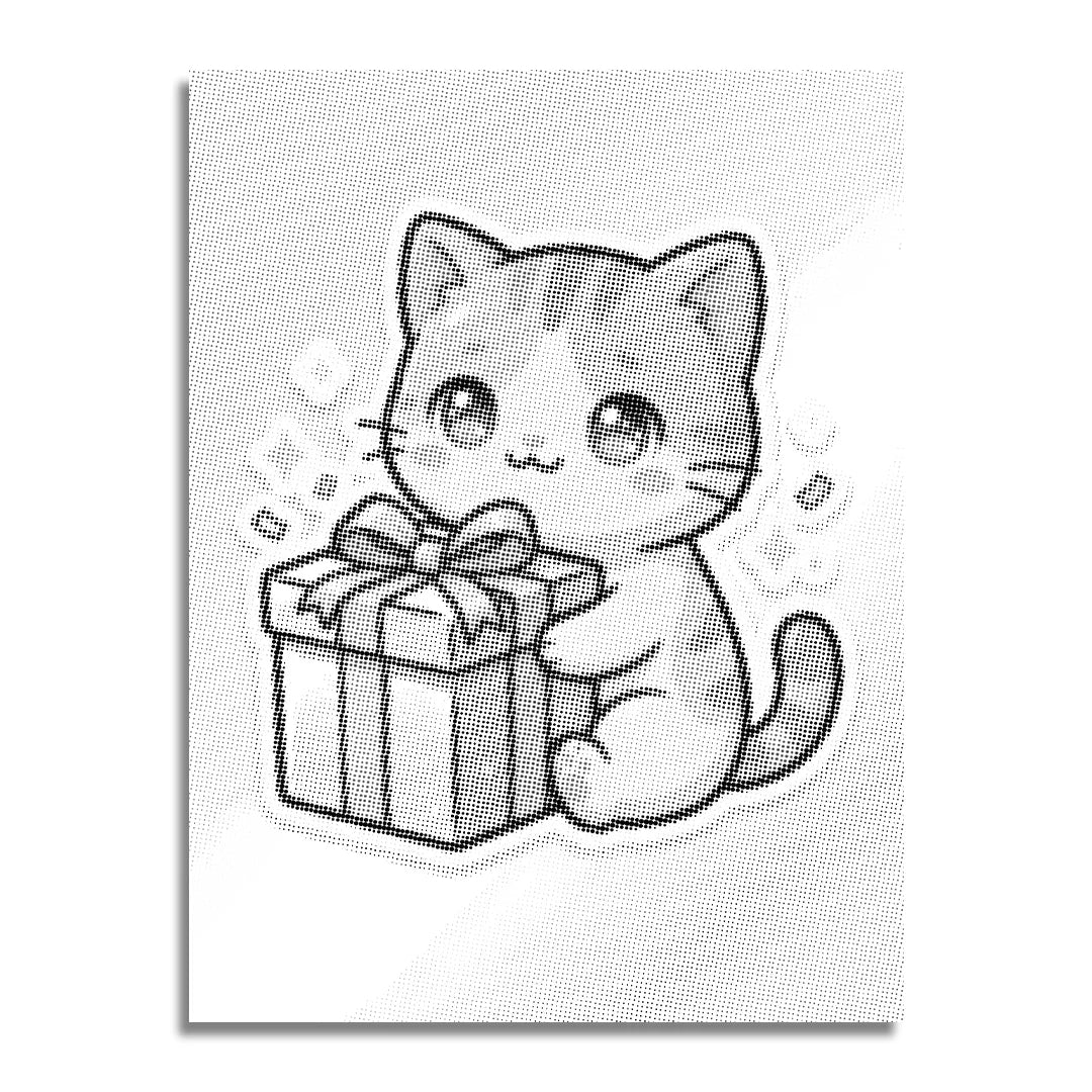 Gatto con pittura a punti regalo