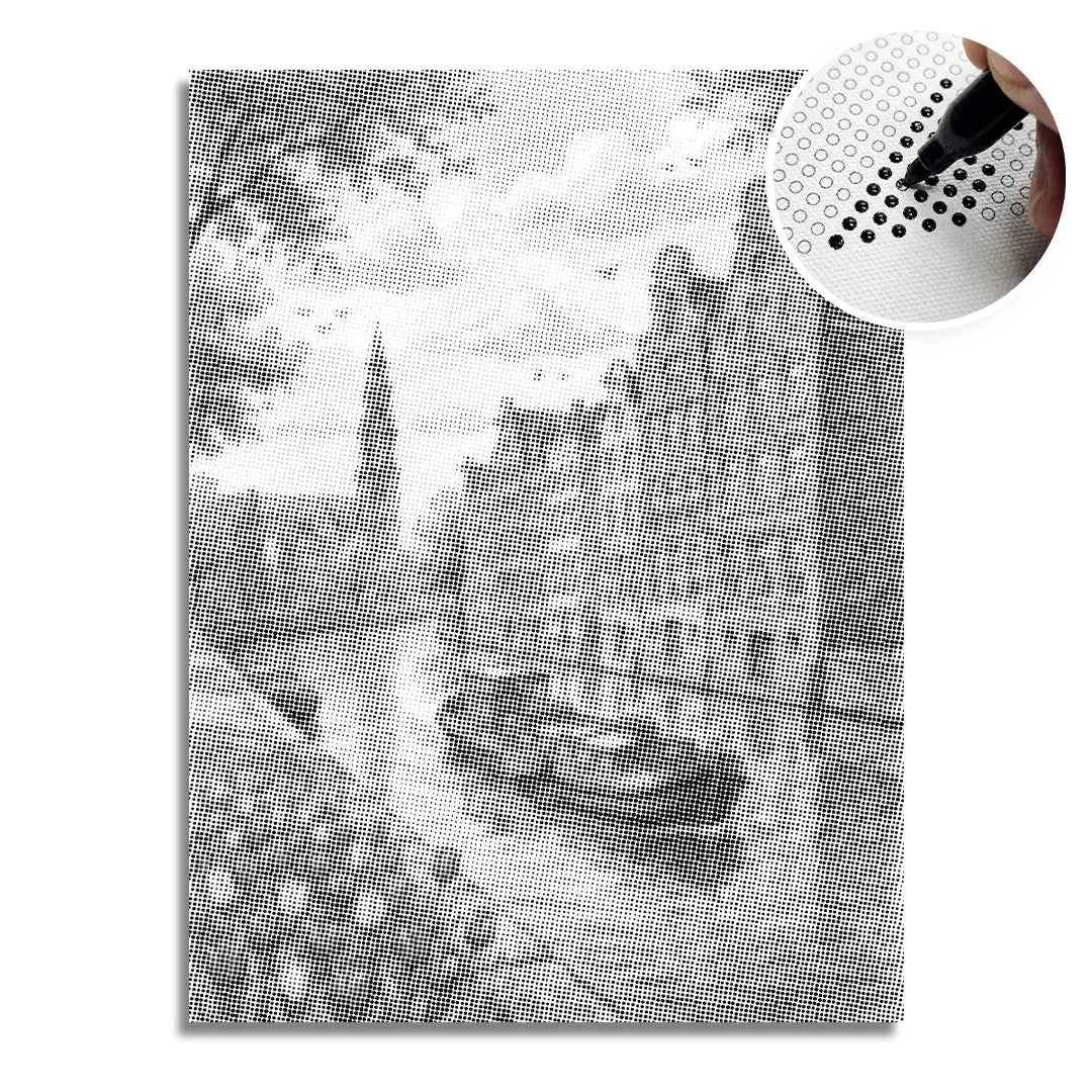 Pittura a punti del canale di Amsterdam
