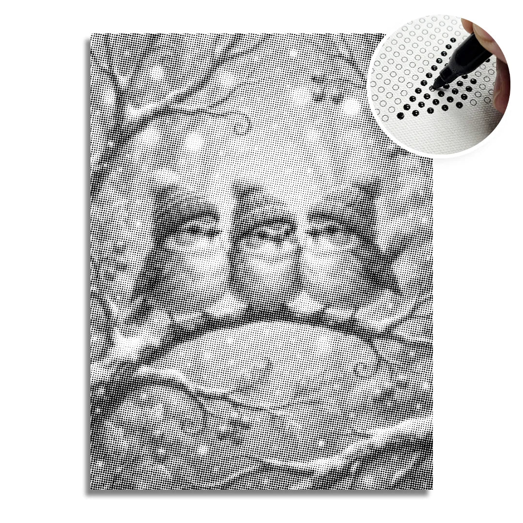 Uccelli con cappelli Dot Painting