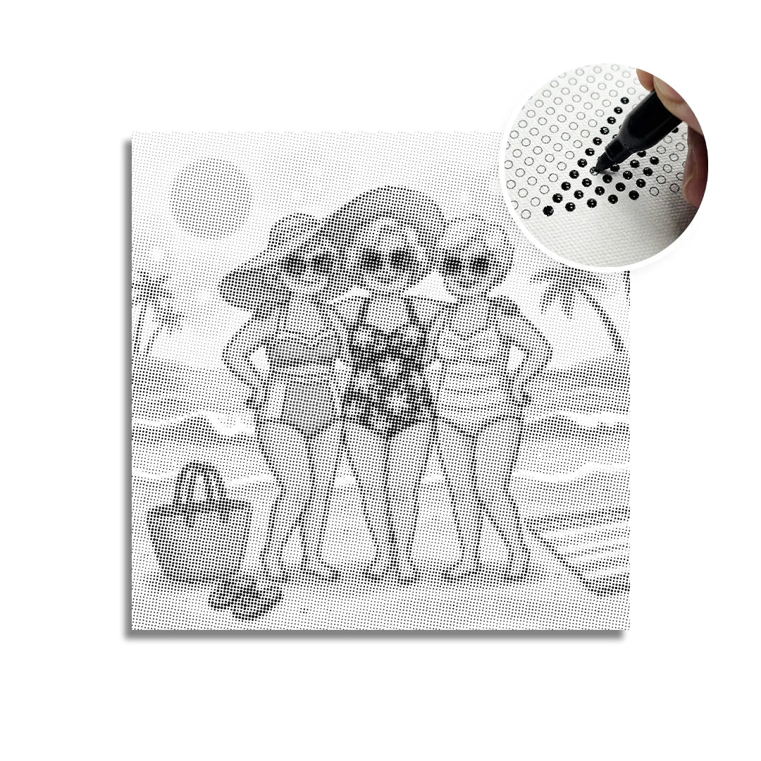 Pittura a punti delle vecchie signore