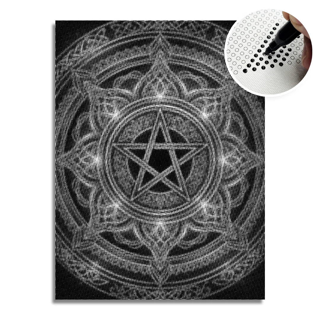 Pittura a punti stellari Mandala
