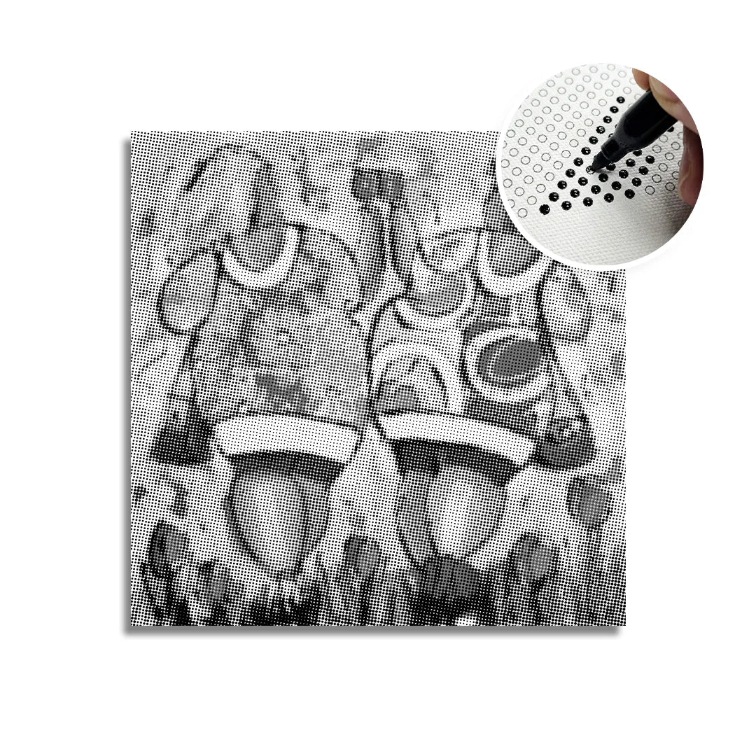 Pittura a punti di pane tostato allegra delle signore