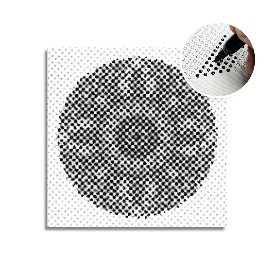 Mandala con pittura a punti di fiori