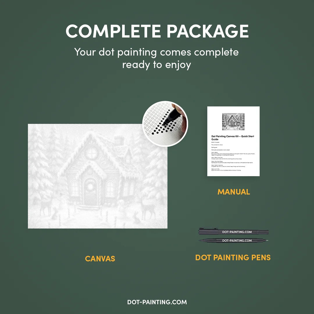 Pittura a punti della casa di caramelle