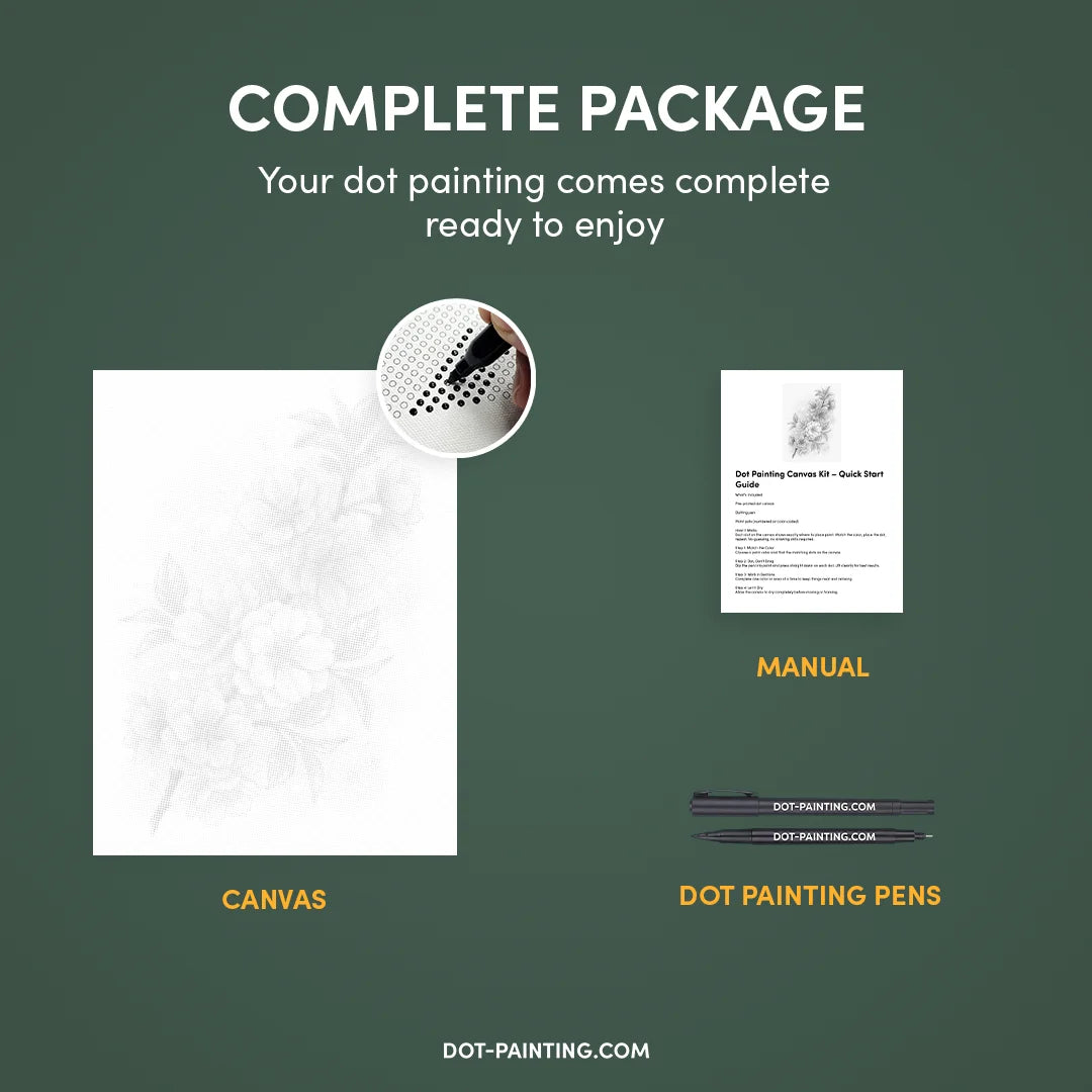 Pittura a punti di fiori di lusso