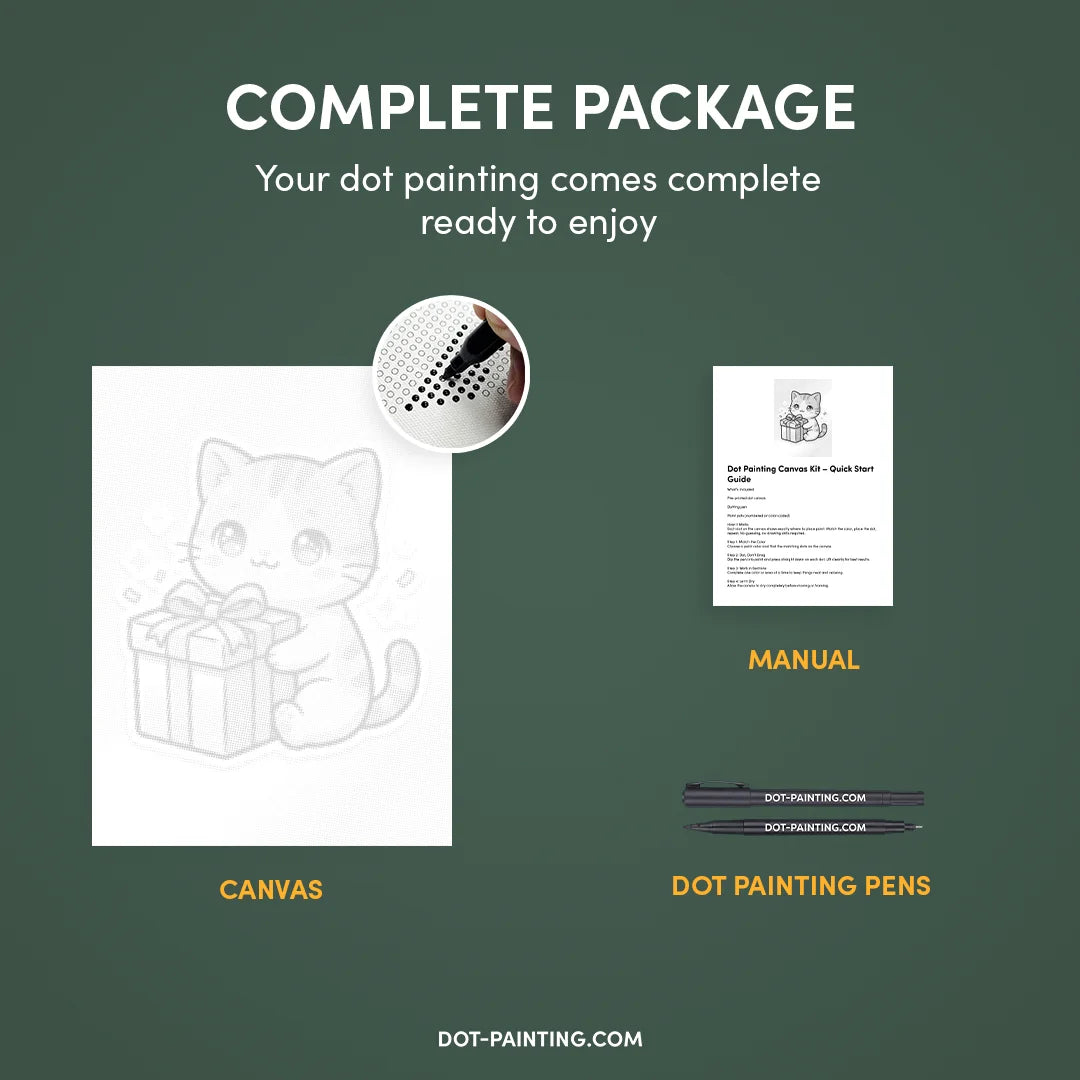 Gatto con pittura a punti regalo