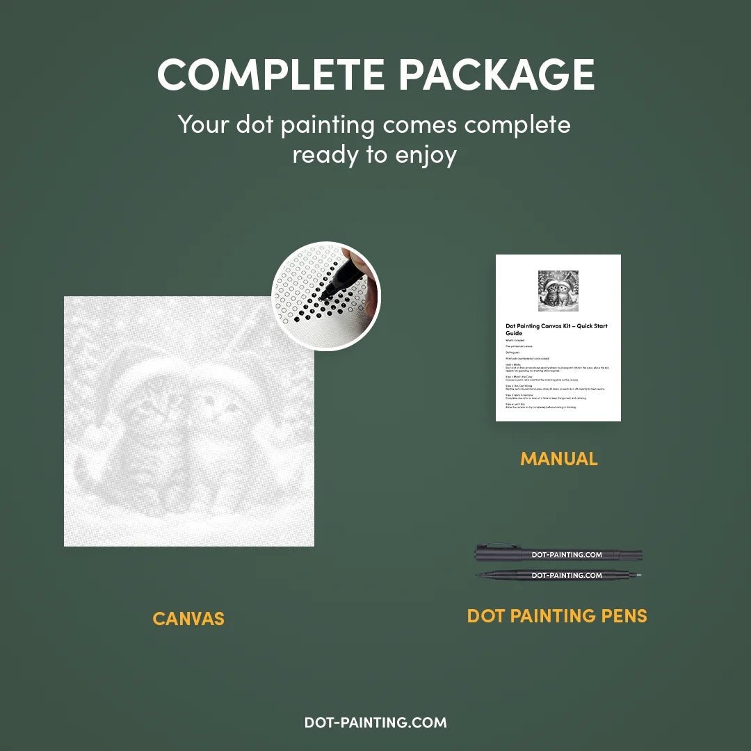 Pittura a pois di gattino di Natale