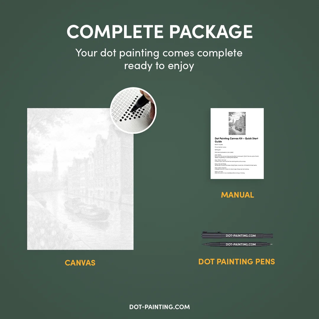 Pittura a punti del canale di Amsterdam