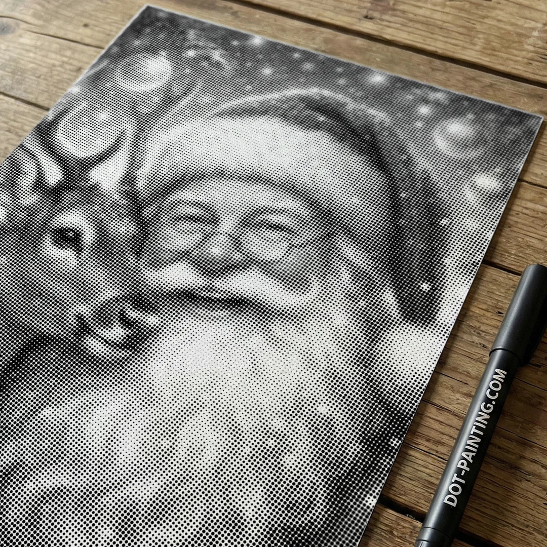 Babbo Natale con renna 2 punti pittura