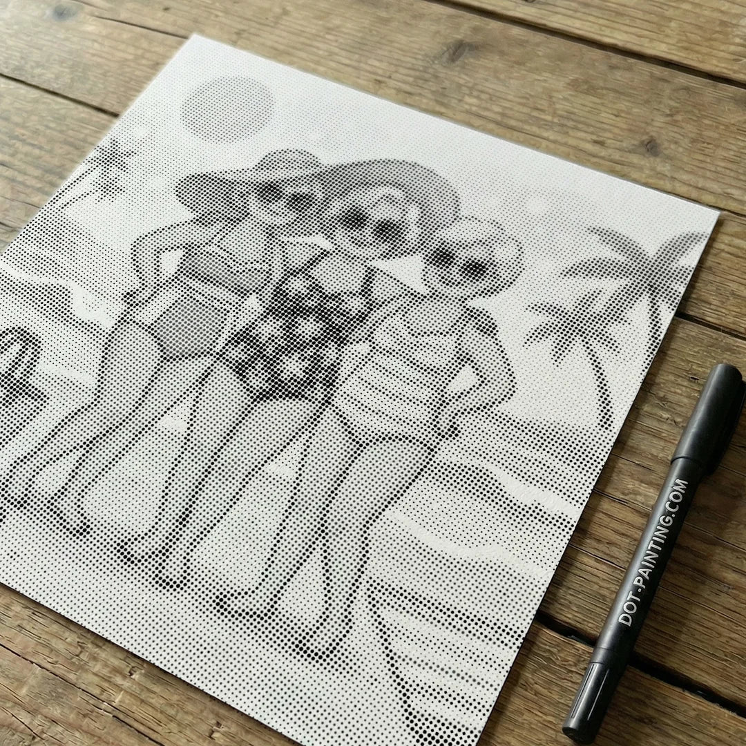 Pittura a punti delle vecchie signore