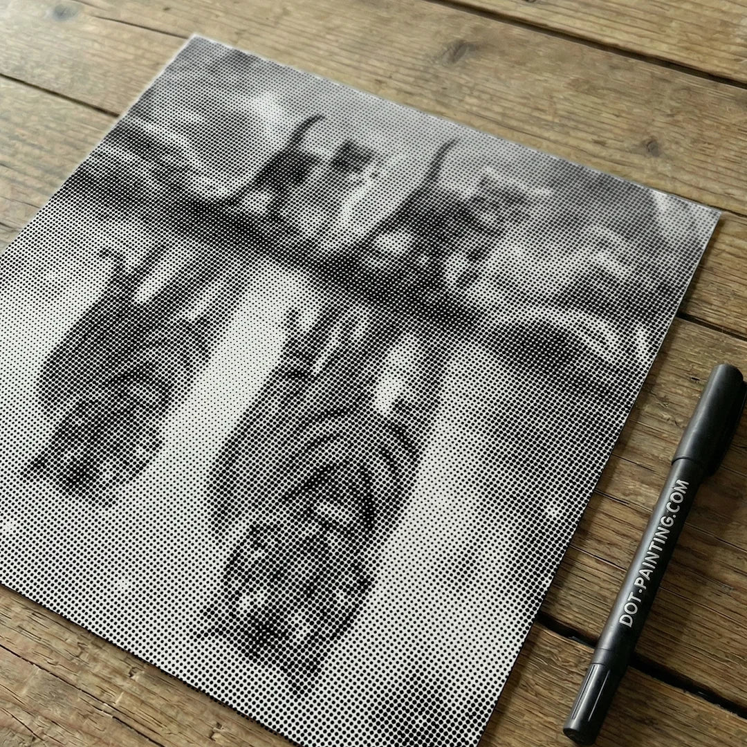 Pittura a punti con riflessione di 2 gattini