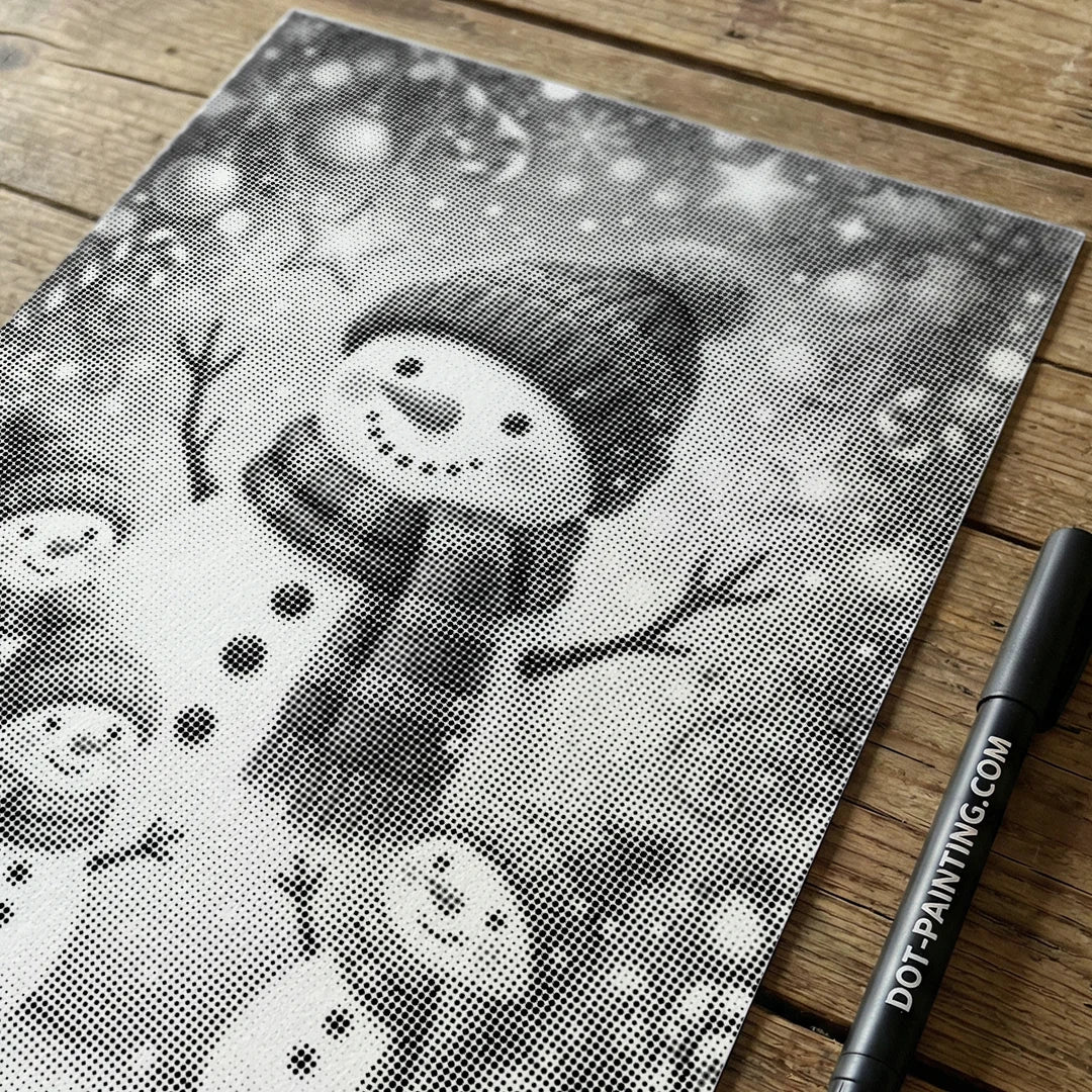 Pittura a punti degli amici della neve