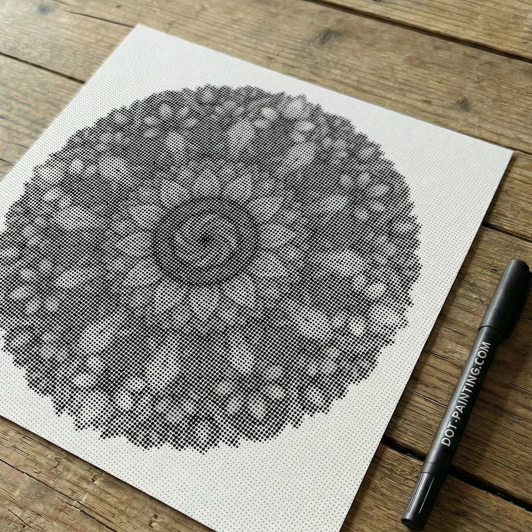 Mandala con pittura a punti di fiori