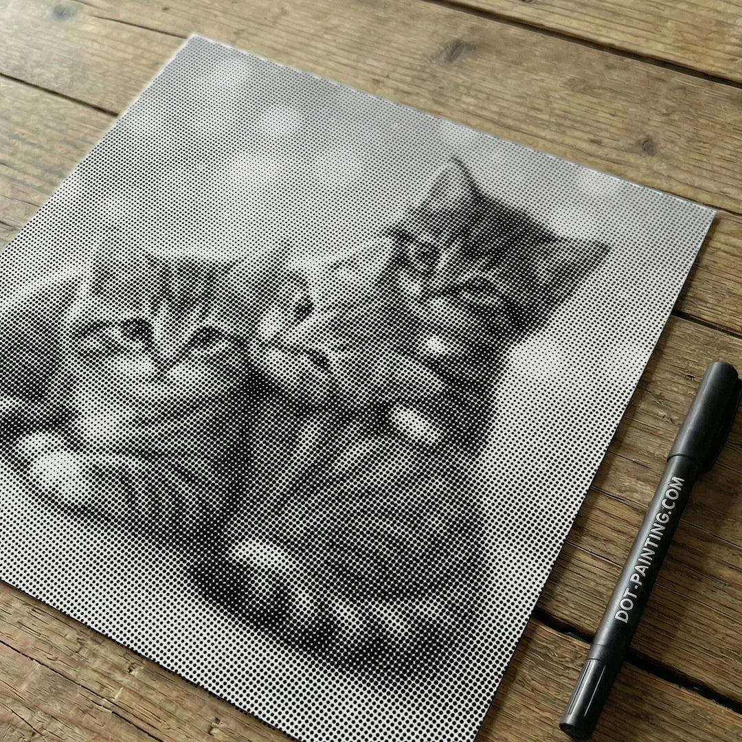 3 simpatici gattini dipinti a punti