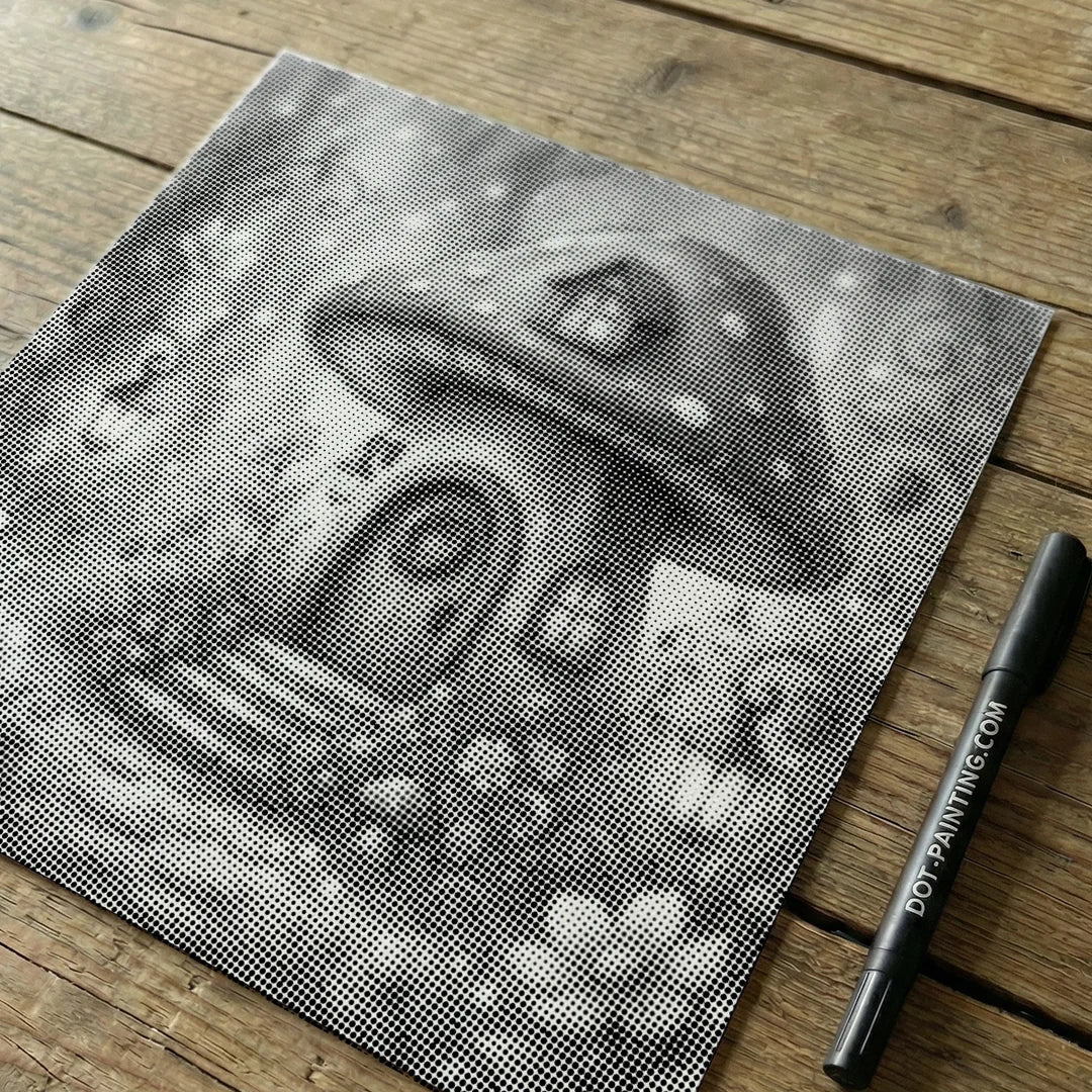 Pittura a punti della casa dei funghi