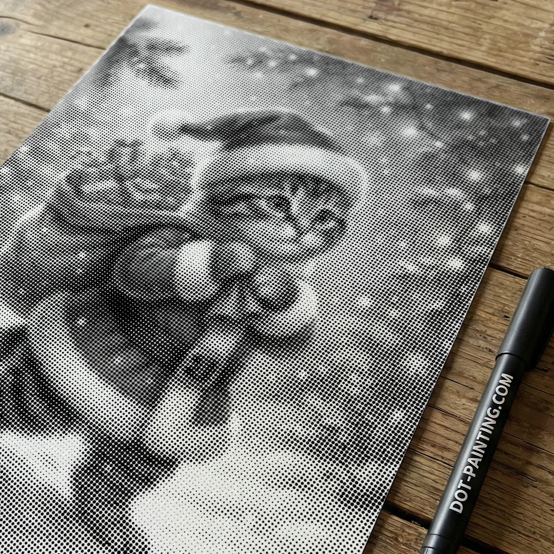 Pittura a pois di gatto di Natale
