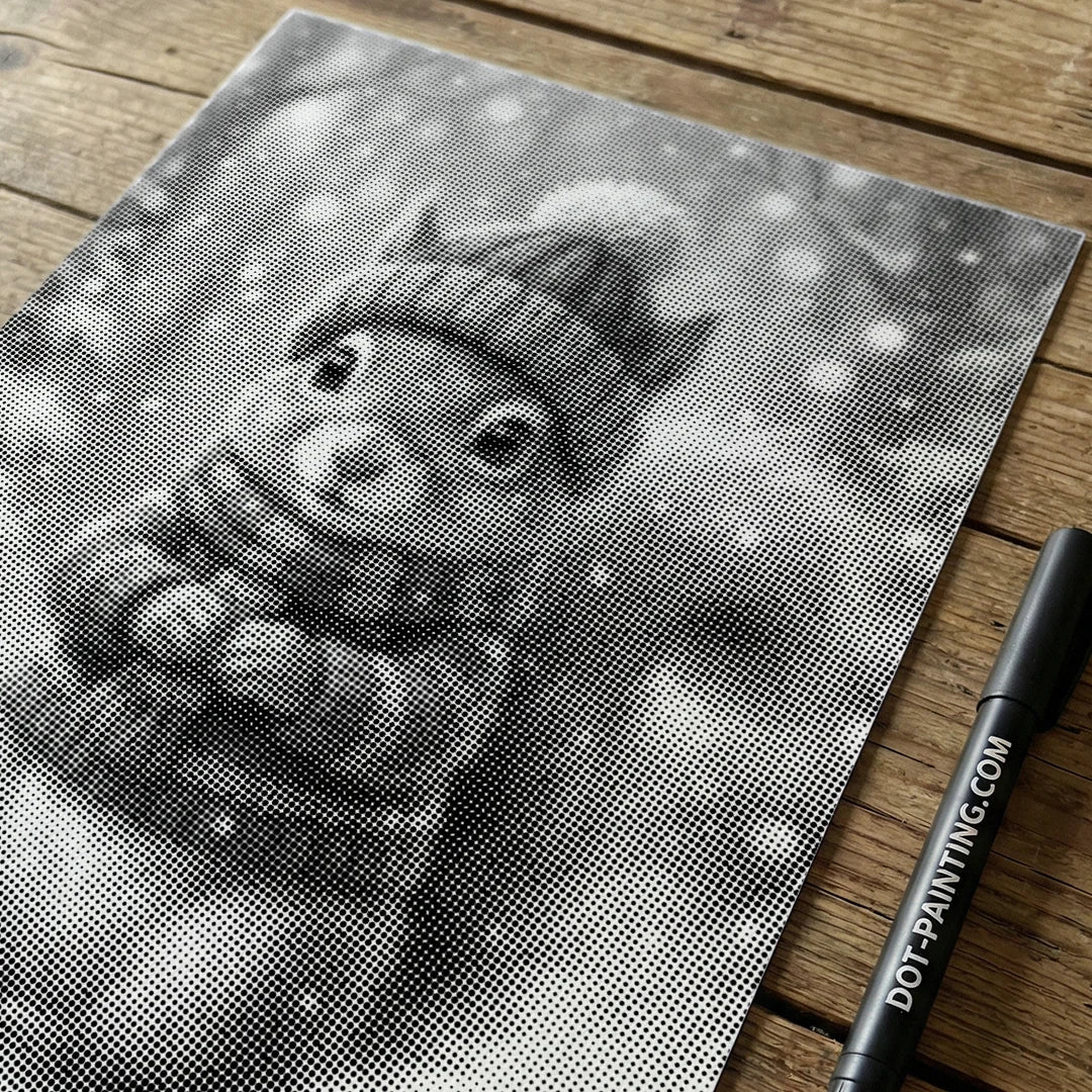 Pittura a punti scoiattolo invernale