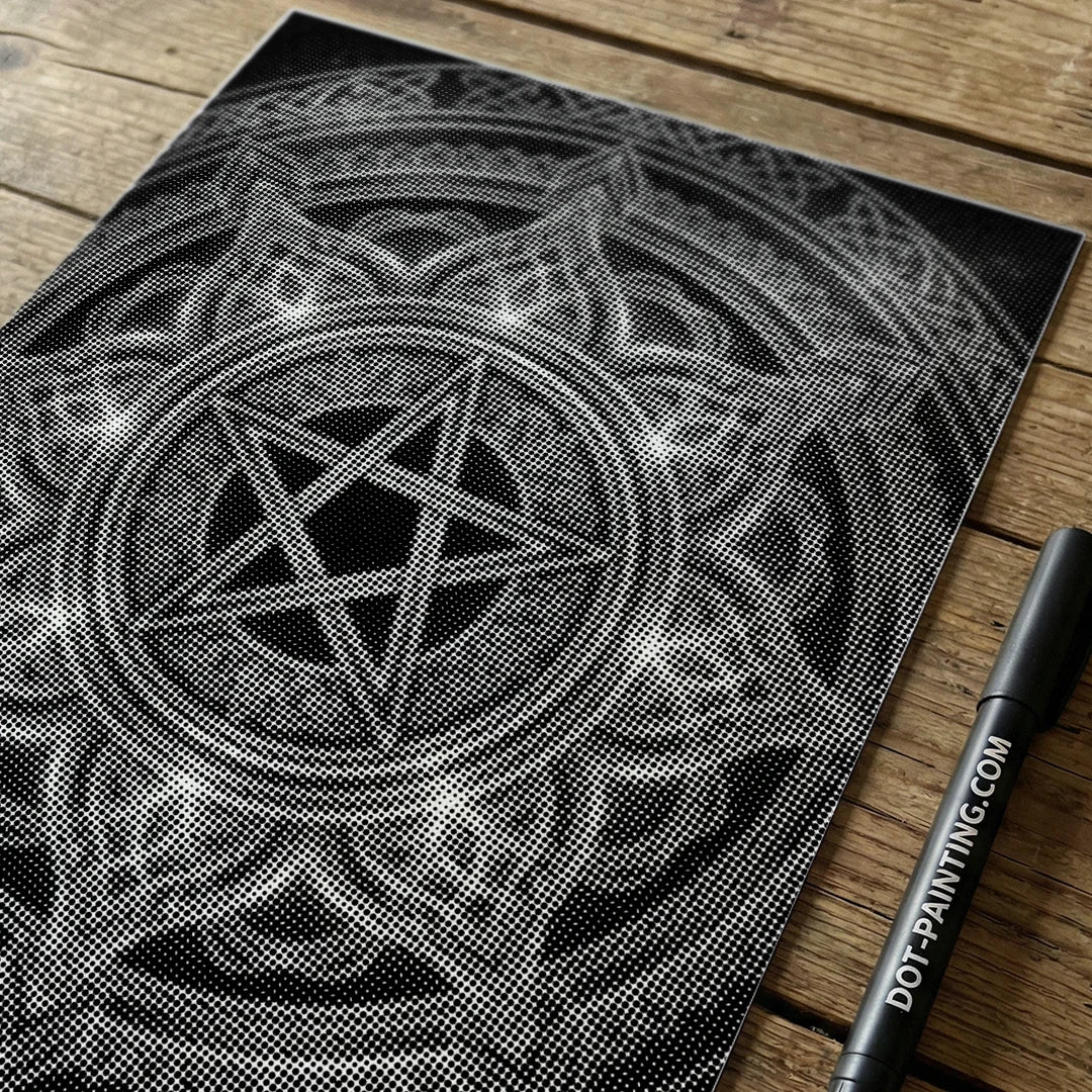 Pittura a punti stellari Mandala