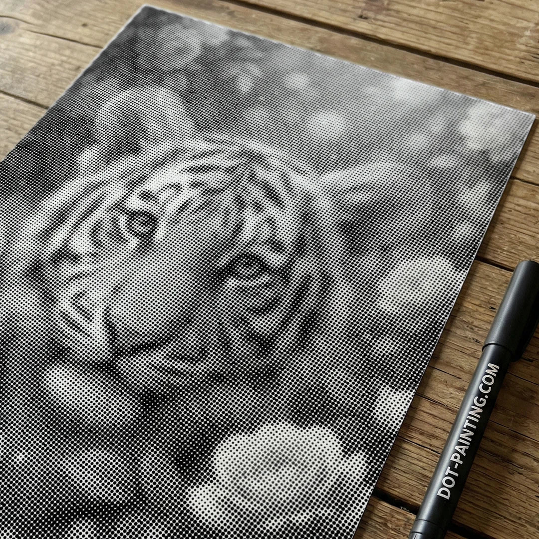 Tigre con pittura a punti di fiori