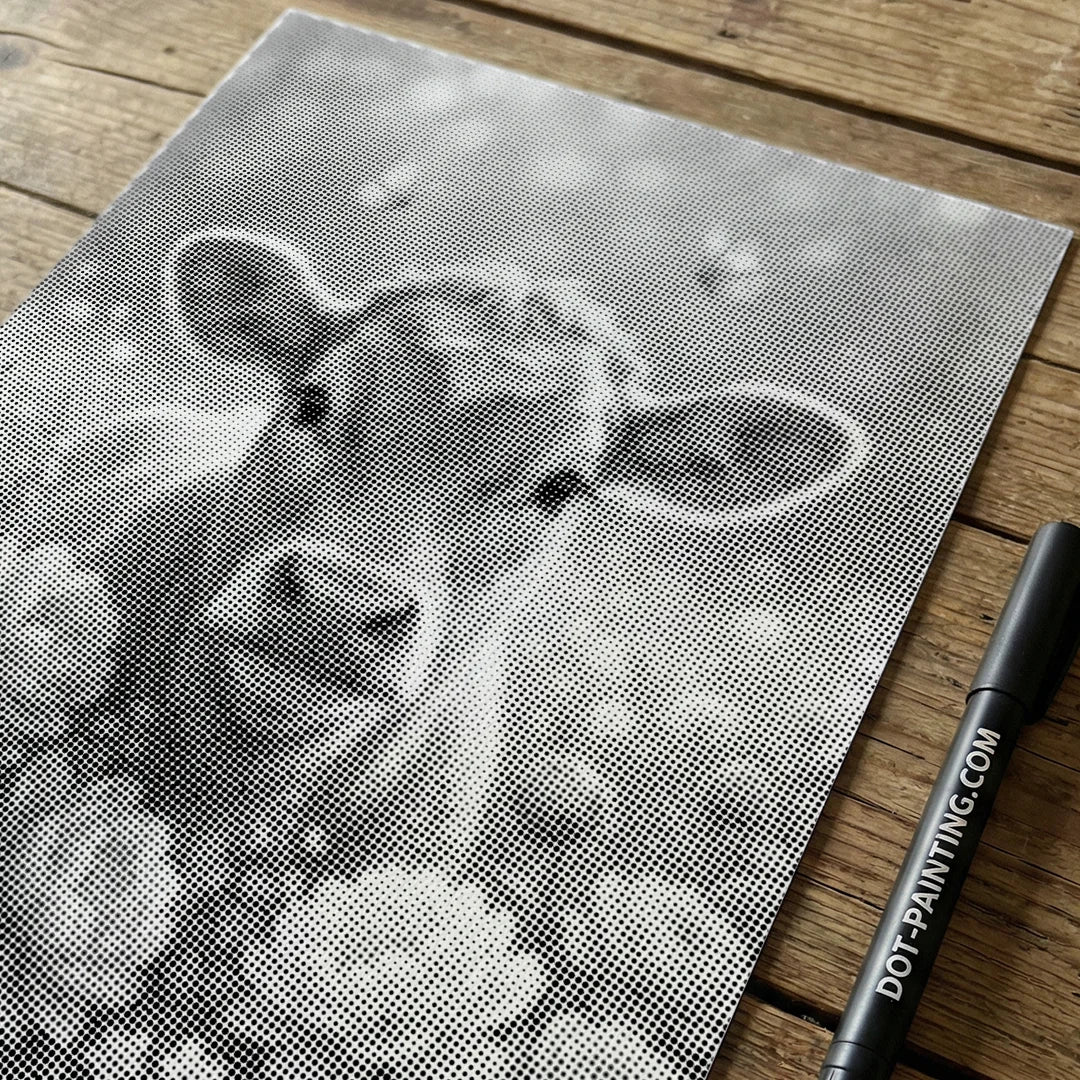Mucca con pittura a punti di fiori