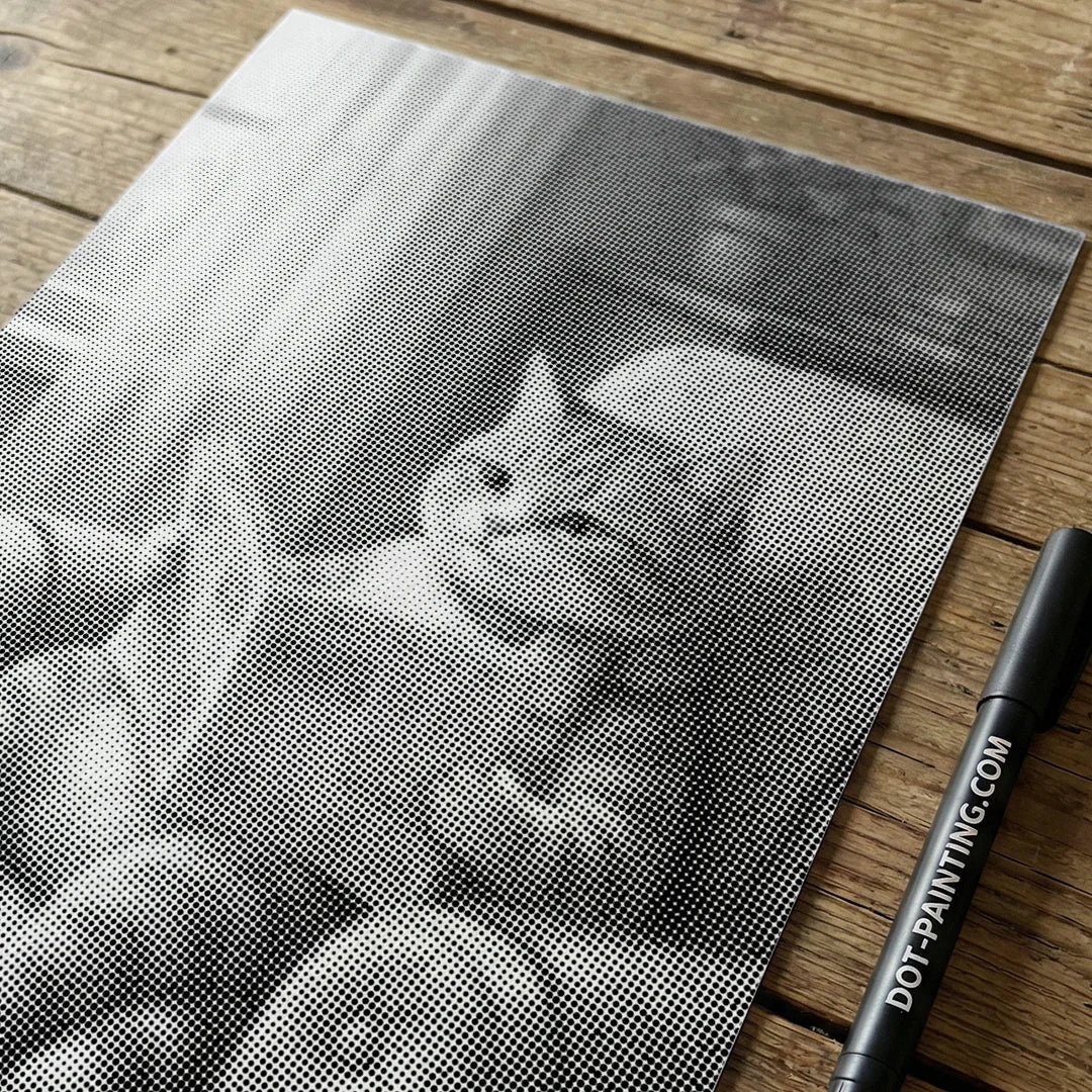 Gatto su un dipinto a pois sul divano