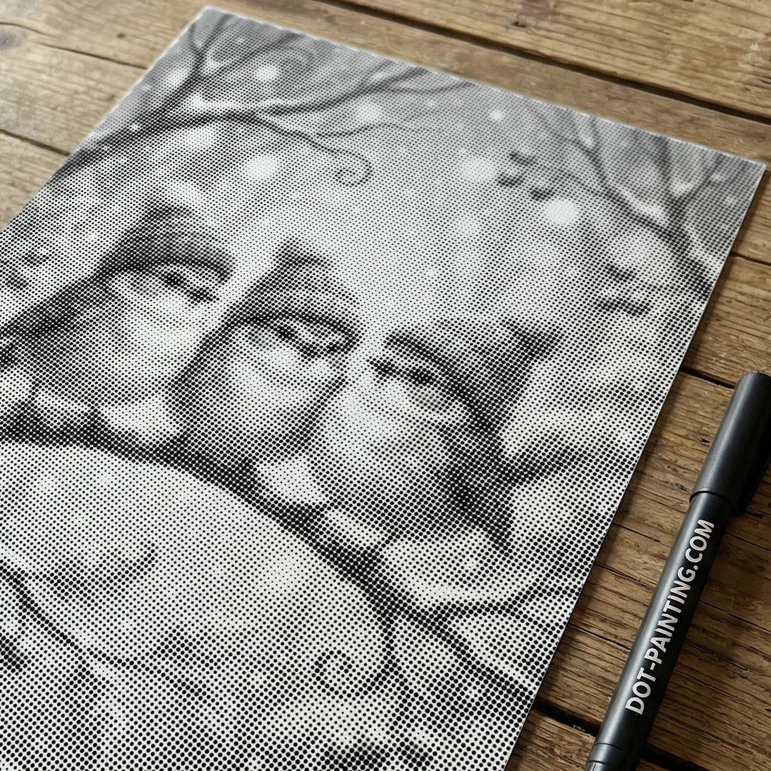 Uccelli con cappelli Dot Painting