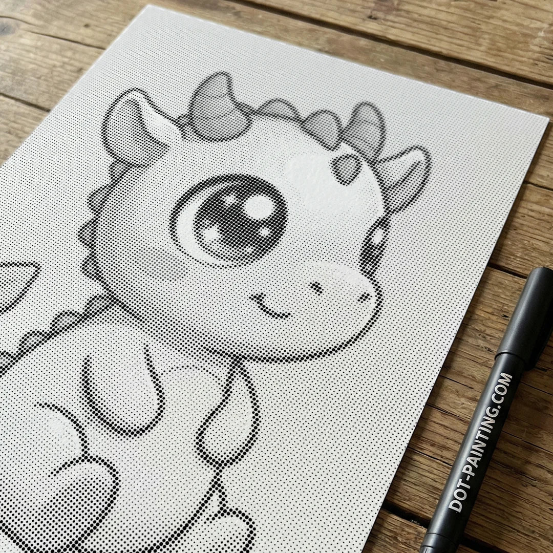 Pittura a punti del cucciolo di drago