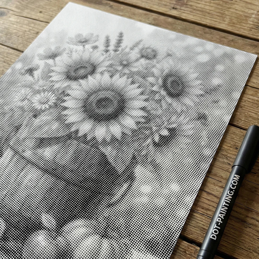 Pittura a punti di girasoli