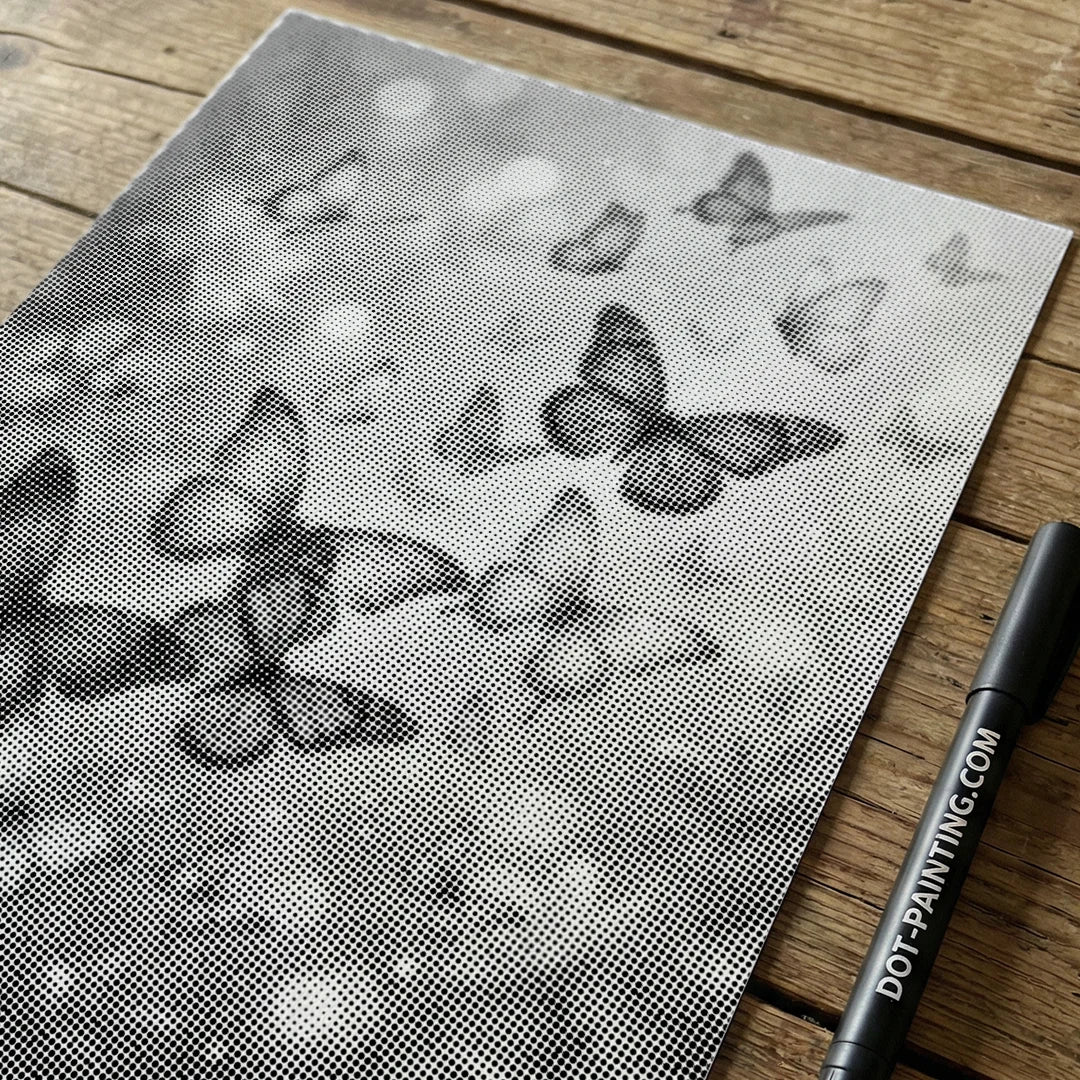 Pittura a punti di farfalle