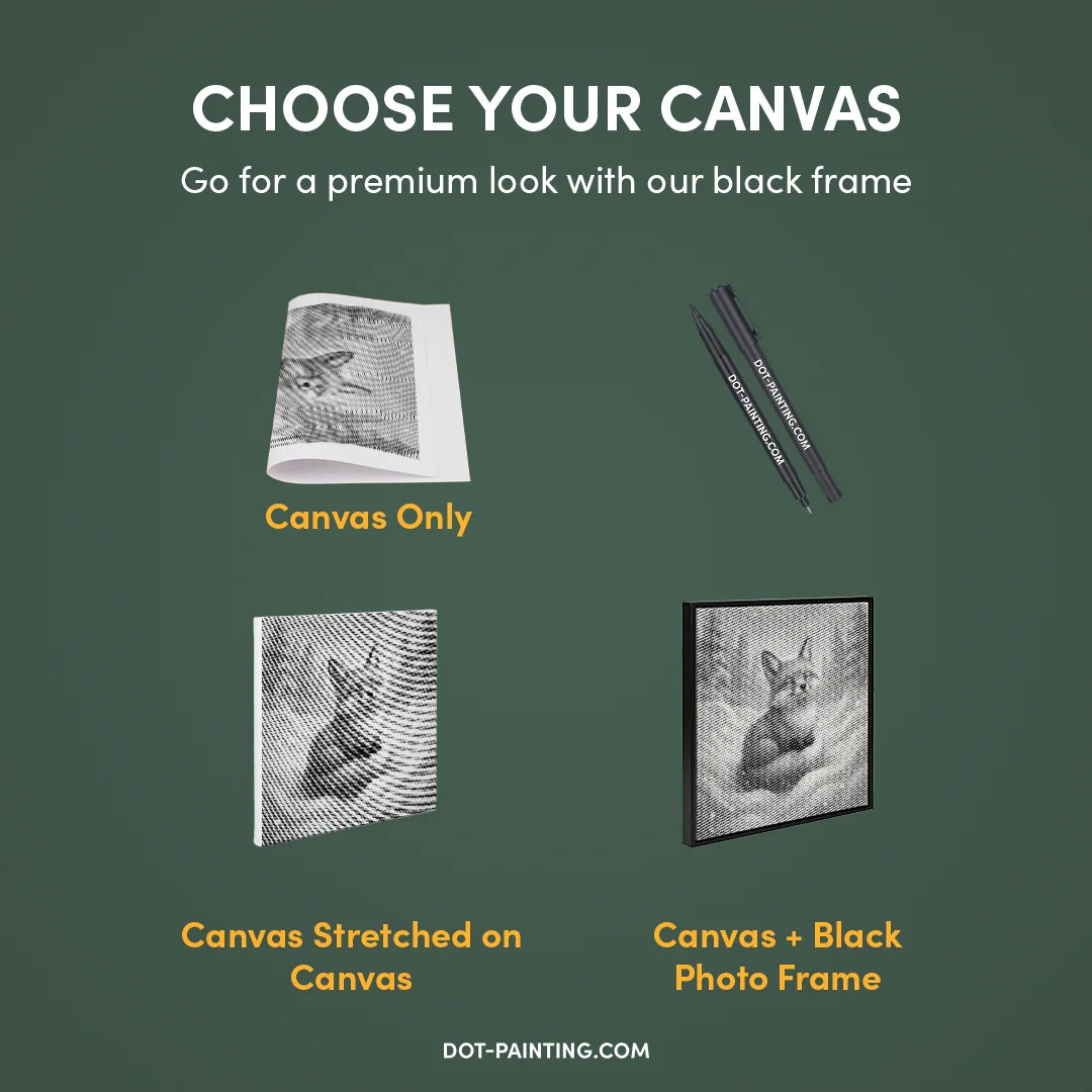 Volpe che gioca nella neve Dipinto a punti