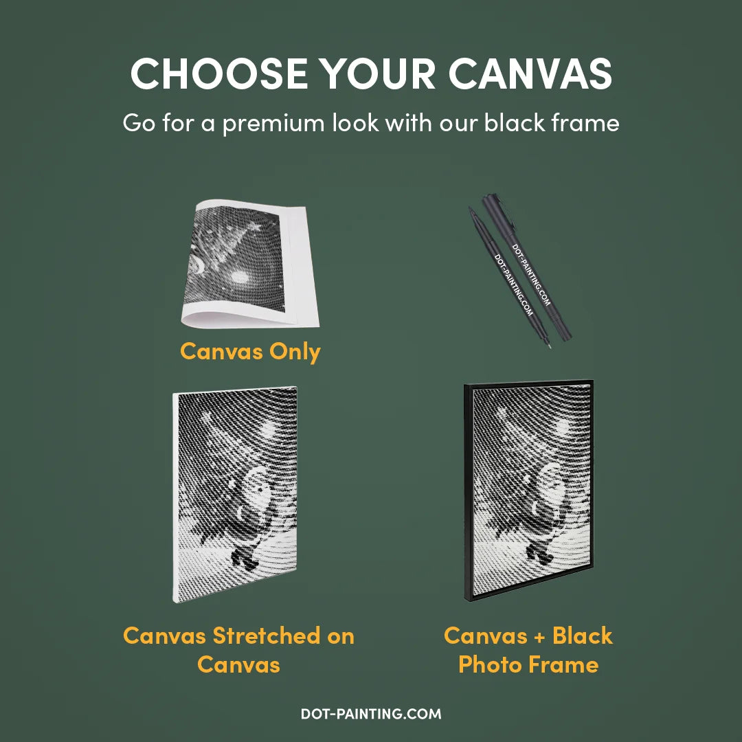 Babbo Natale con l'albero di Natale dipinto a punti