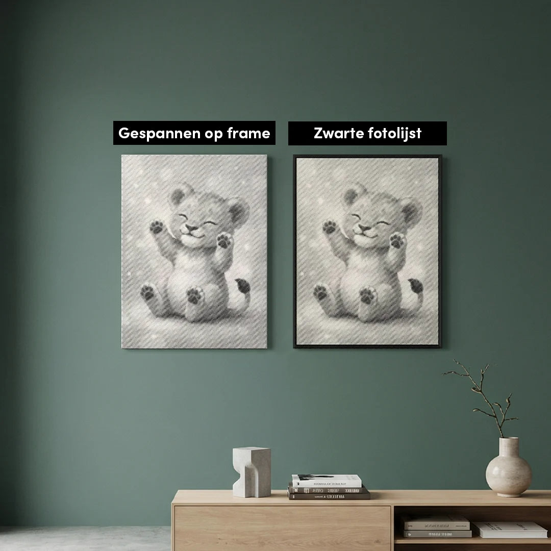 Pittura a punti del cucciolo di leone