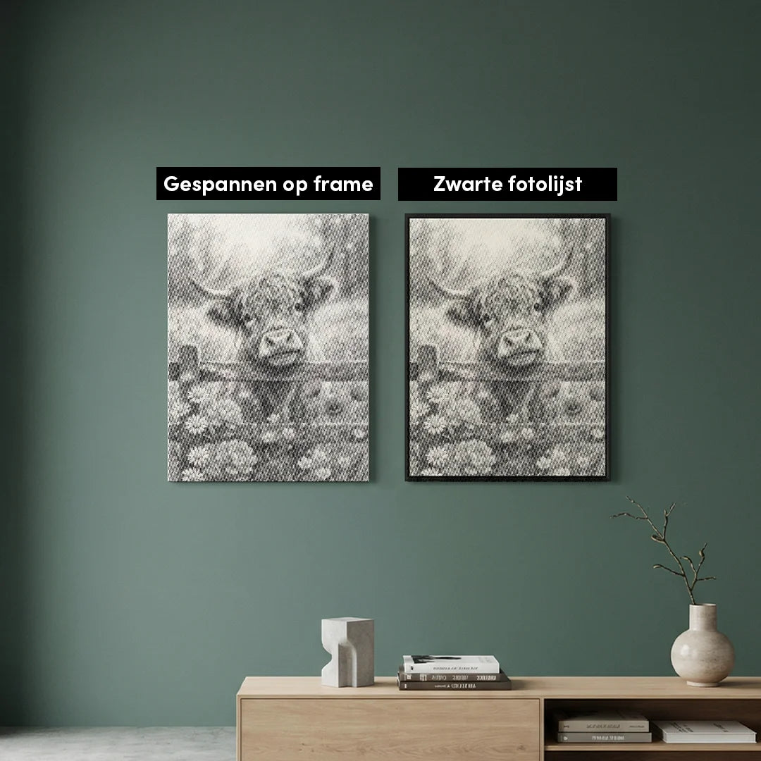 Vitello nella pittura a punti del campo di fiori