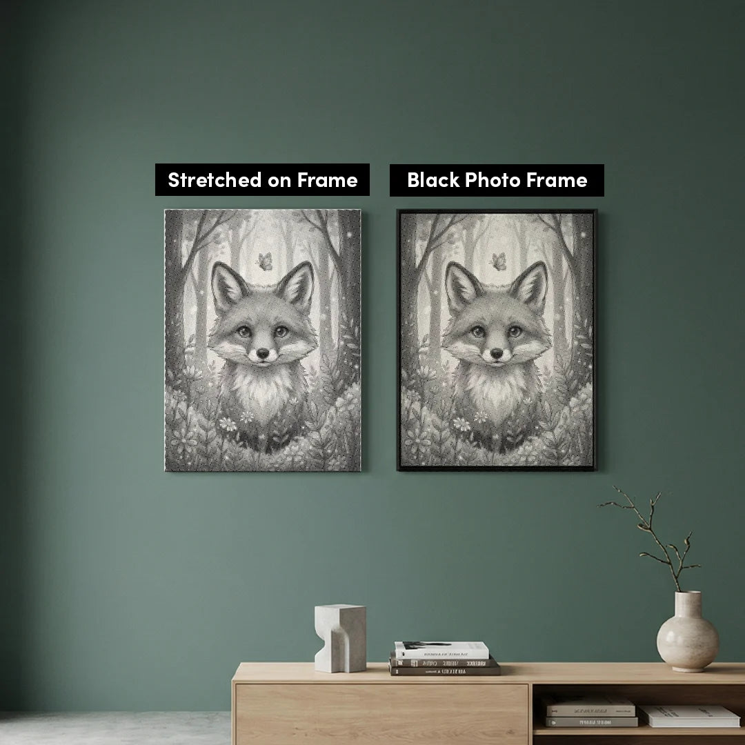 Volpe con pittura a punti di fiori