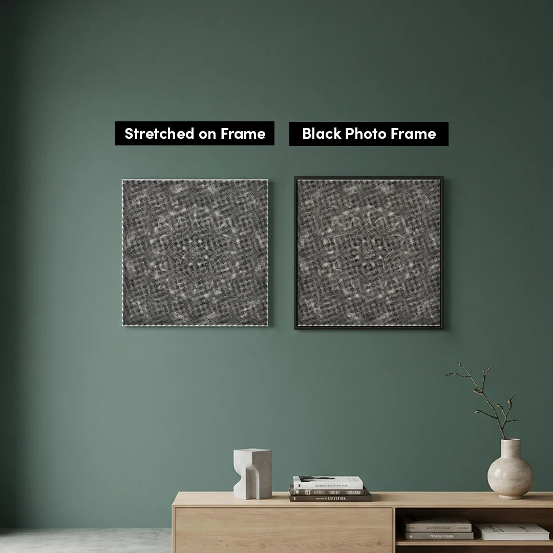 Pittura a punti con piastrelle mandala