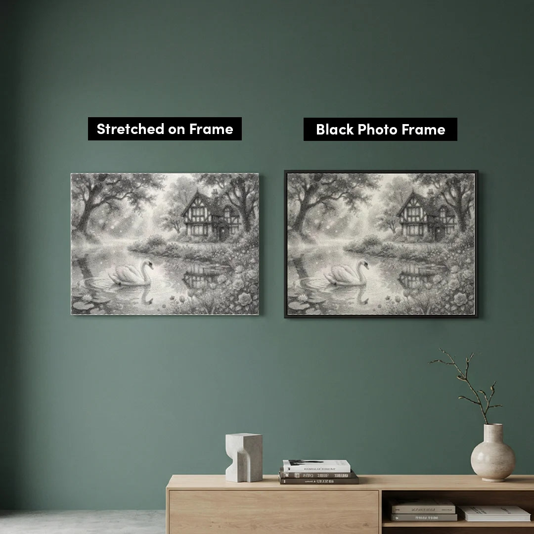 Pittura a punti del Lago dei Cigni